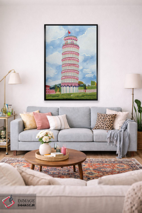 تابلو دکوراتیو برج کج پیزا اثر کارتیکا پارامیتا - D1B