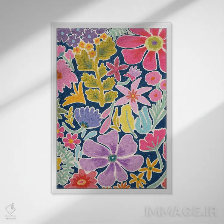 تابلو دکوراتیو فلوریستا اثر کارتیکا پارامیتا - نمای قابدار سفید