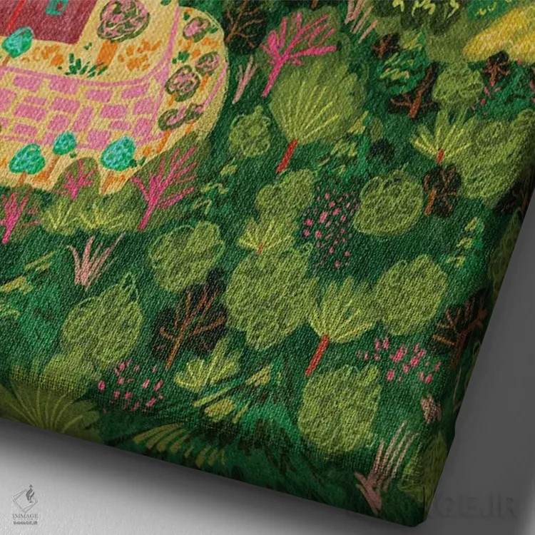 تابلو دکوراتیو در راه ساحل اثر کارتیکا پارامیتا - نمای نزدیک بافت بوم