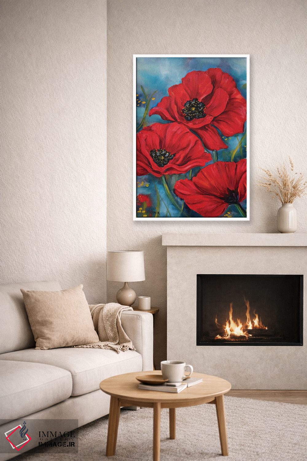 تابلو دکوراتیو شقایق های قرمز اثر کریستین کاینر - D6W