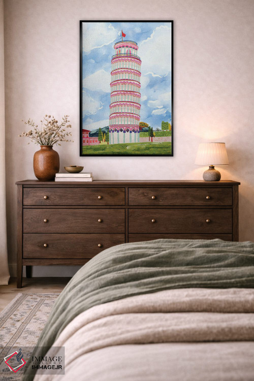 تابلو دکوراتیو برج کج پیزا اثر کارتیکا پارامیتا - D5B