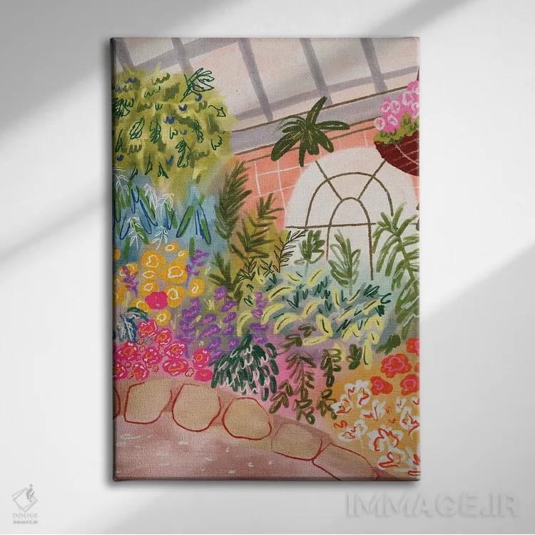 تابلو دکوراتیو باغ گیاه شناسی اثر کارتیکا پارامیتا - نمای روبهرو روی دیوار