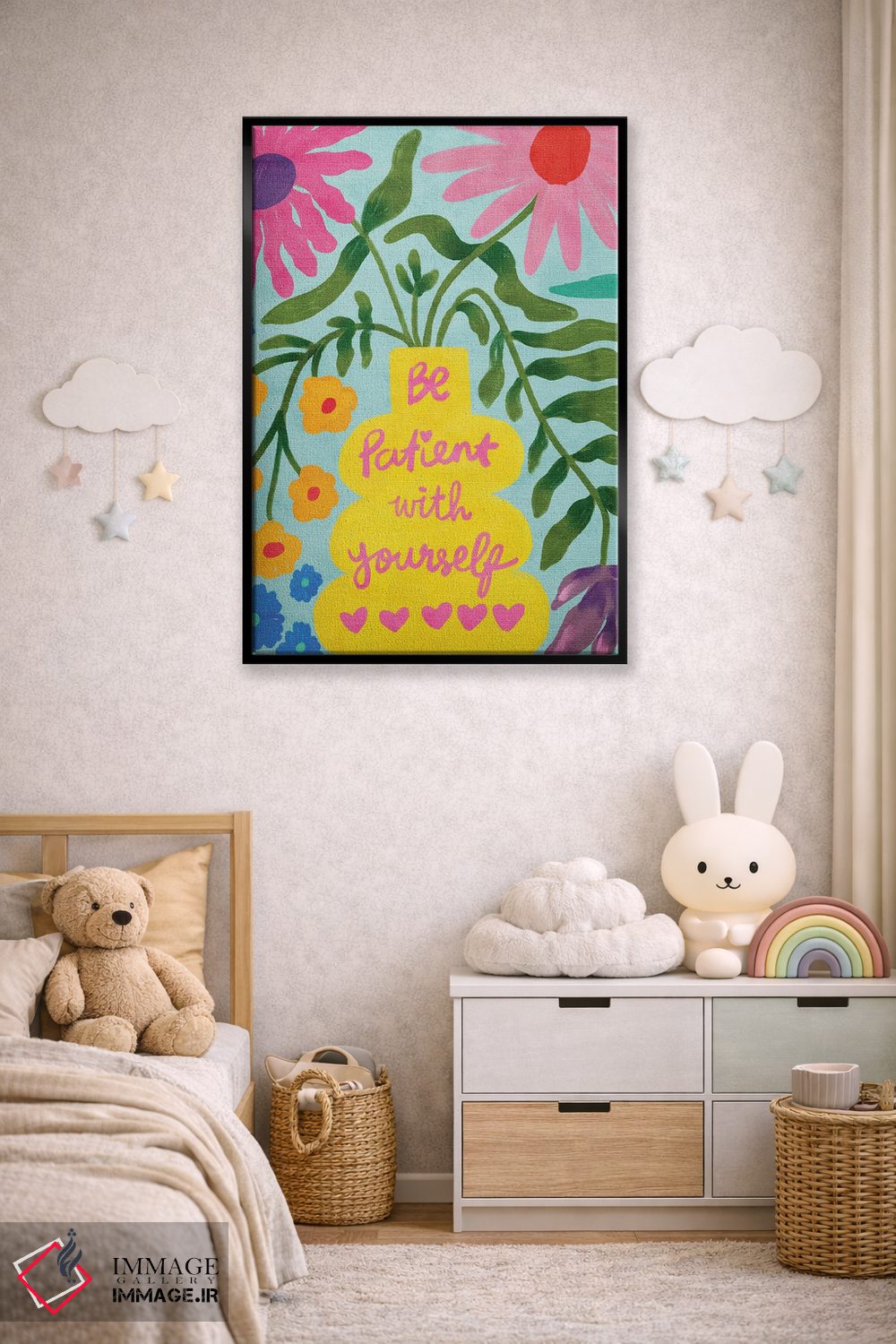تابلو دکوراتیو با خودت صبور باش اثر کارتیکا پارامیتا - D6B