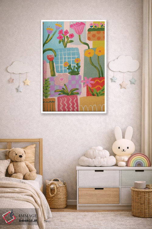 تابلو انتزاعی طرح هندسی برجسته با گل اثر کارتیکا پارامیتا - D4W