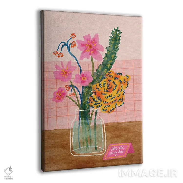 تابلو دکوراتیو گل ها در گلدان اثر کارتیکا پارامیتا - نمای پرسپکتیو محصول