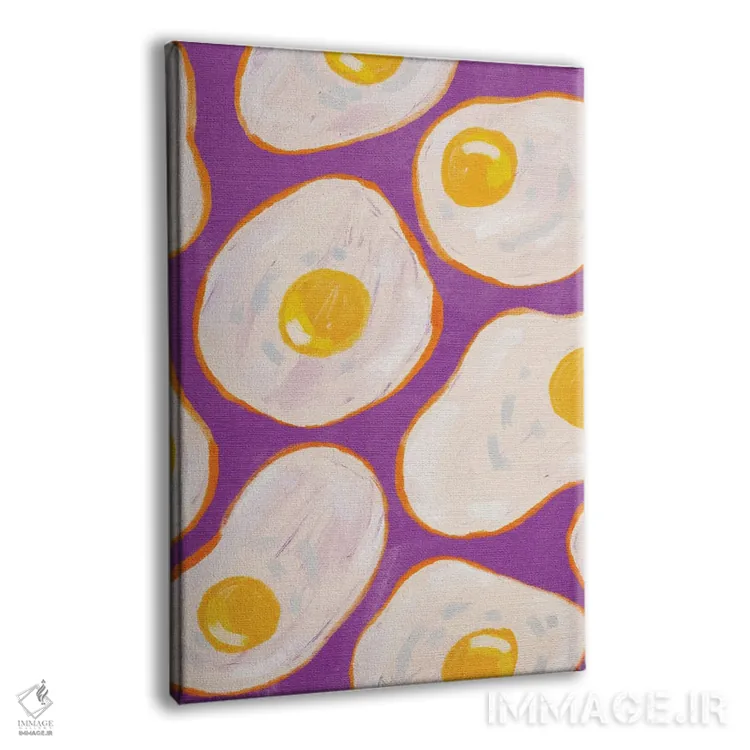 تابلو دکوراتیو تخم مرغ نیمرو بنفش اثر کارتیکا پارامیتا - نمای پرسپکتیو محصول