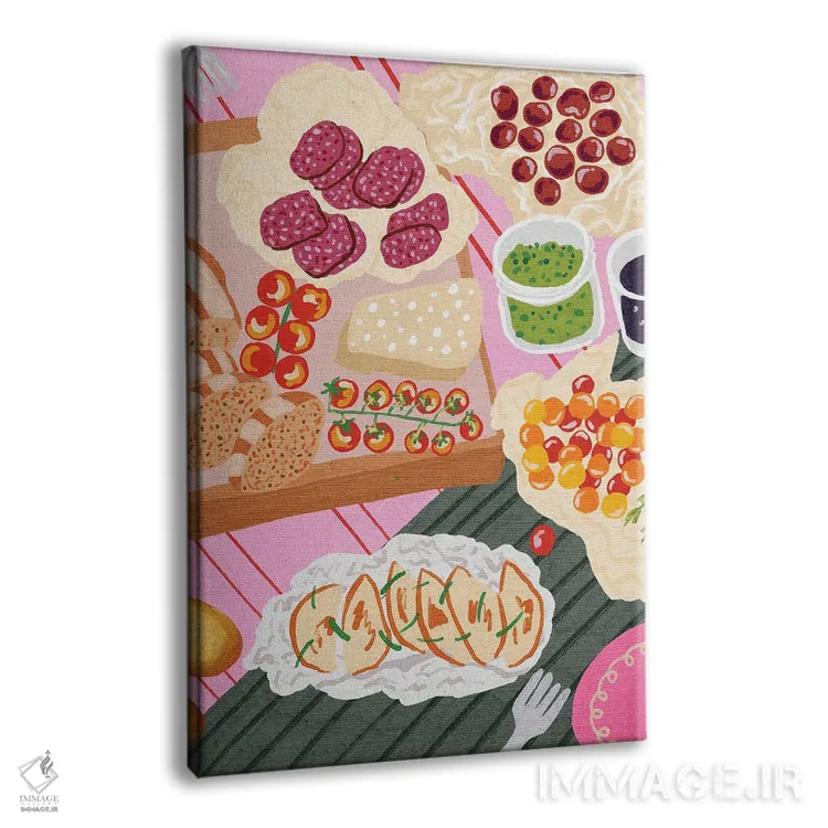 تابلو دکوراتیو تخته پذیرایی پیک نیک اثر کارتیکا پارامیتا - نمای پرسپکتیو محصول