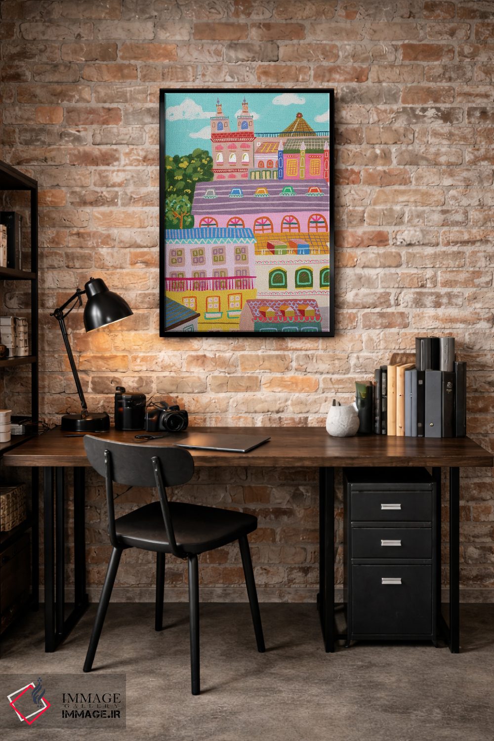 تابلو دکوراتیو لیسبون رنگارنگ اثر کارتیکا پارامیتا - D5B