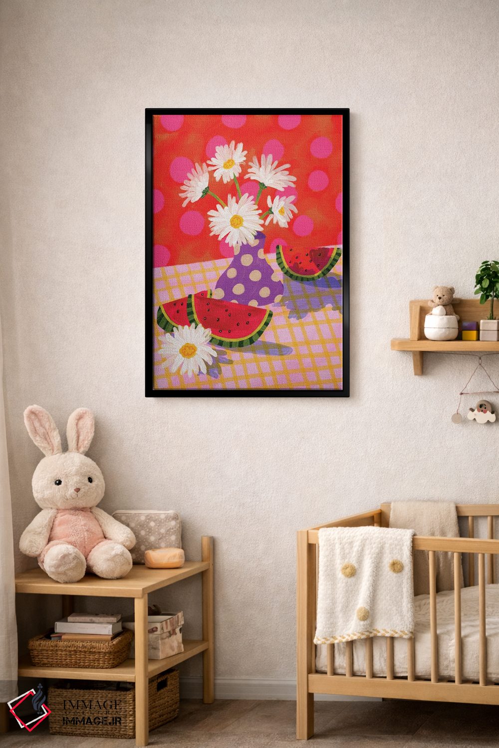 تابلو دکوراتیو گل بابونه و هندوانه اثر کارتیکا پارامیتا - D4B