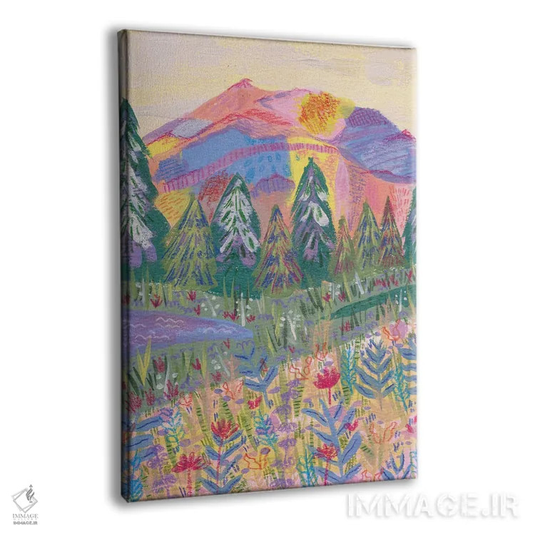 تابلو دکوراتیو کوه رنگارنگ اثر کارتیکا پارامیتا - نمای پرسپکتیو محصول