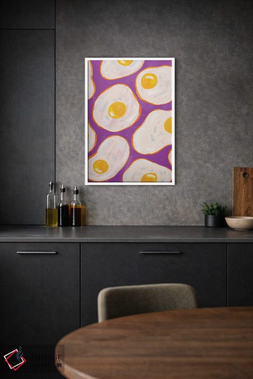 تابلو دکوراتیو تخم مرغ نیمرو بنفش اثر کارتیکا پارامیتا - D1W