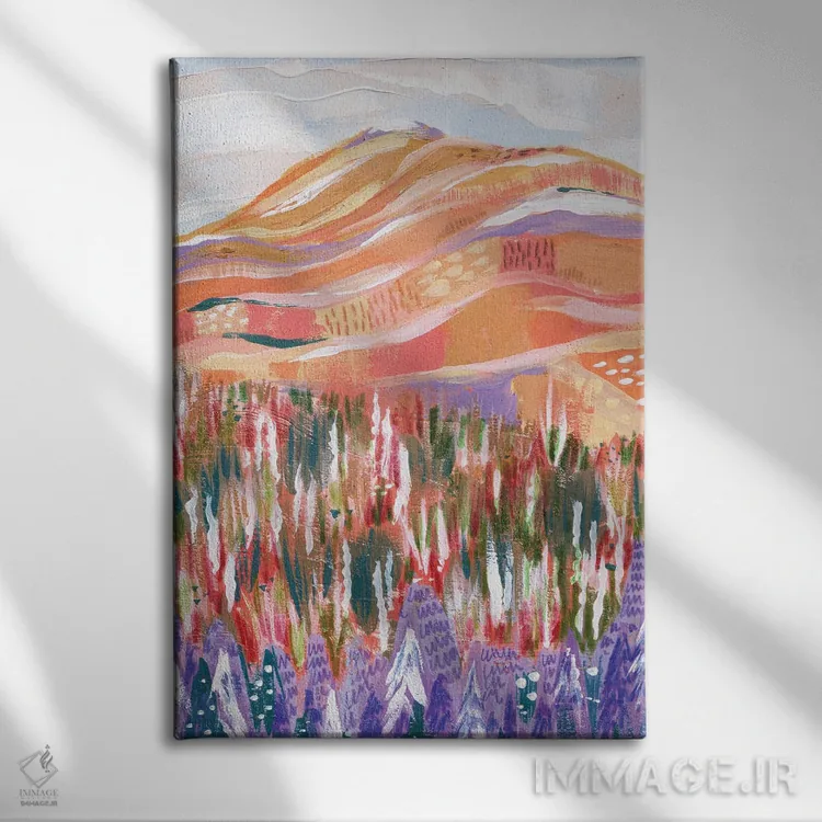 تابلو دکوراتیو کوه رنگارنگ اثر کارتیکا پارامیتا - نمای روبهرو روی دیوار