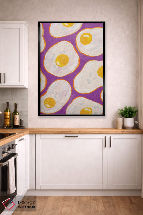 تابلو دکوراتیو تخم مرغ نیمرو بنفش اثر کارتیکا پارامیتا - D2B