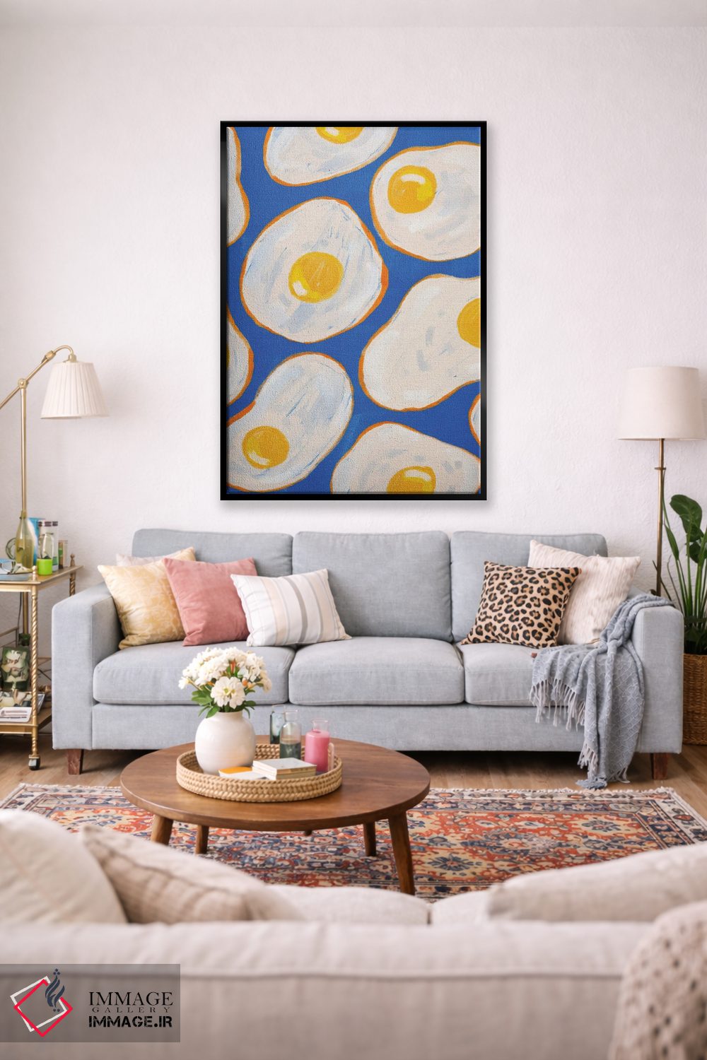 تابلو دکوراتیو تخم مرغ نیمرو آبی اثر کارتیکا پارامیتا - D2B