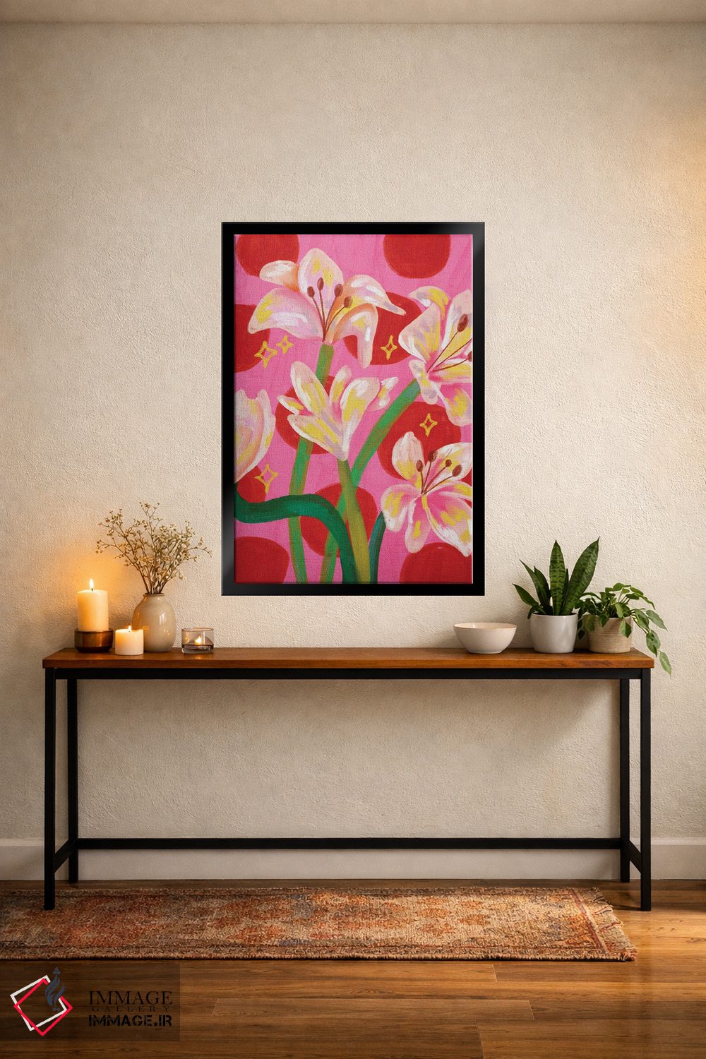 تابلو دکوراتیو سوسن ها اثر کارتیکا پارامیتا - D5B