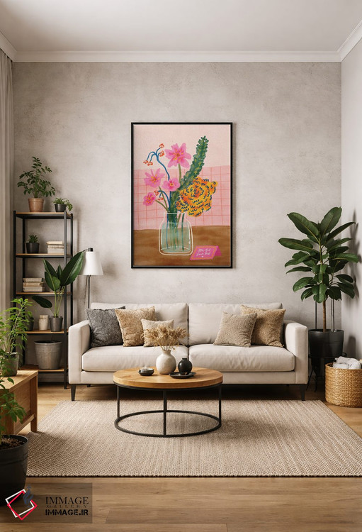 تابلو دکوراتیو گل ها در گلدان اثر کارتیکا پارامیتا - D2B