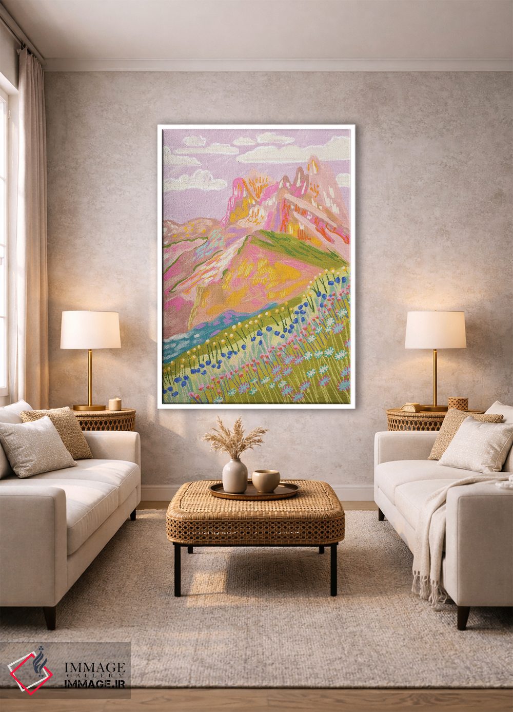 تابلو دکوراتیو کوه رنگارنگ در زمستان اثر کارتیکا پارامیتا - D1W