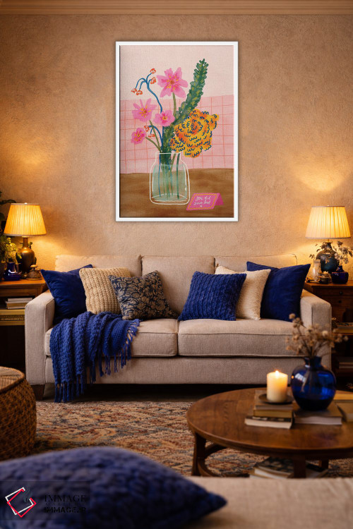 تابلو دکوراتیو گل ها در گلدان اثر کارتیکا پارامیتا - D3W