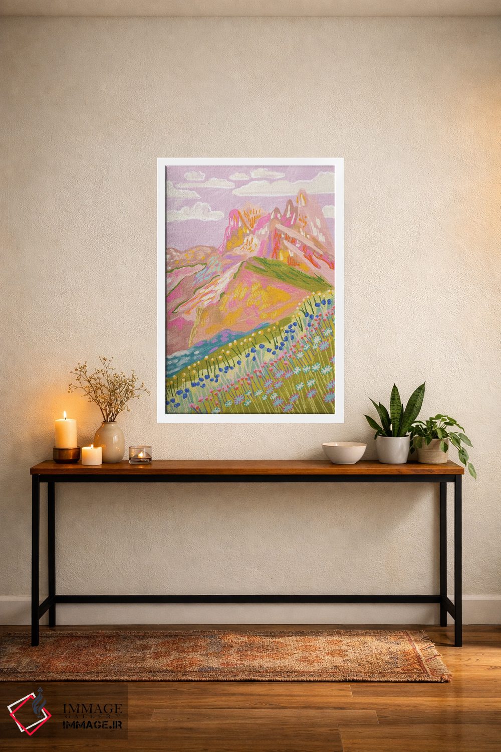 تابلو دکوراتیو کوه رنگارنگ در زمستان اثر کارتیکا پارامیتا - D4W