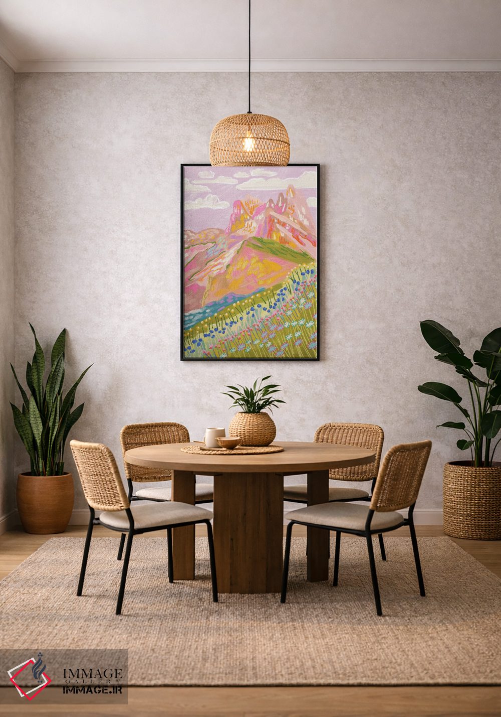 تابلو دکوراتیو کوه رنگارنگ در زمستان اثر کارتیکا پارامیتا - D5B