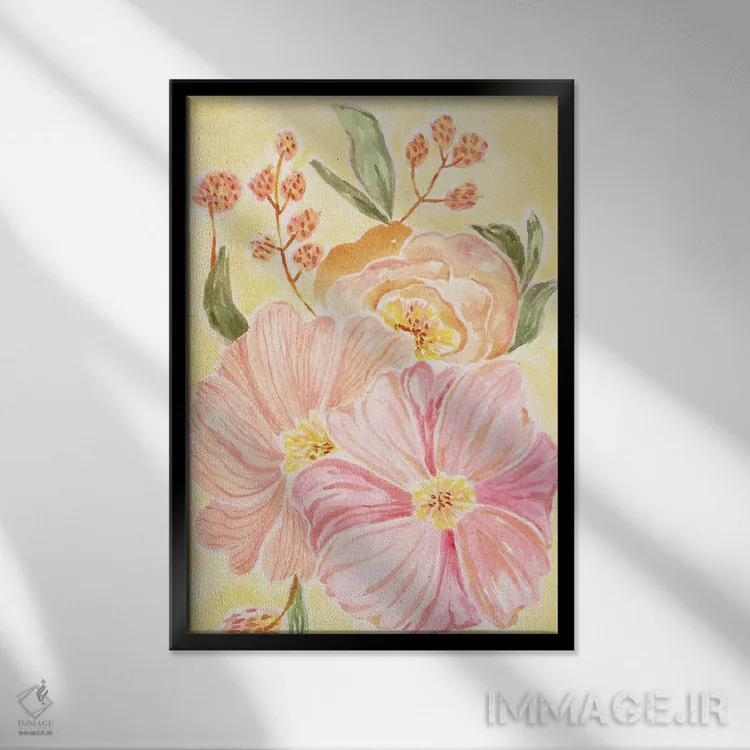 تابلو دکوراتیو پاستلیا اثر کارتیکا پارامیتا - نمای قابدار مشکی