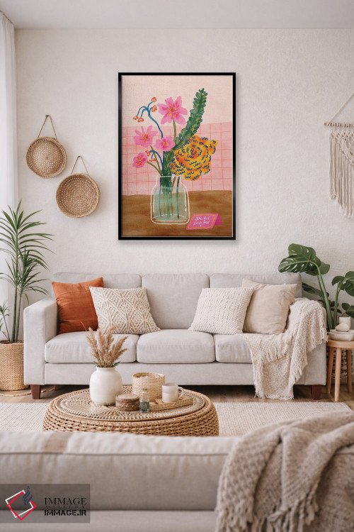 تابلو دکوراتیو گل ها در گلدان اثر کارتیکا پارامیتا - D5B