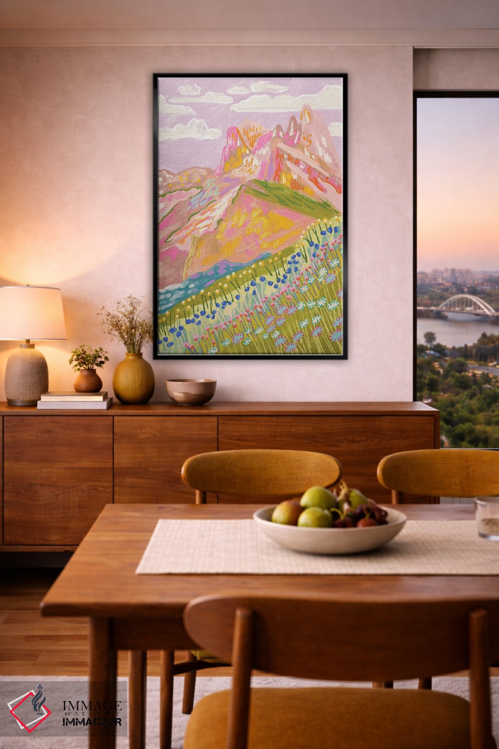 تابلو دکوراتیو کوه رنگارنگ در زمستان اثر کارتیکا پارامیتا - D6B