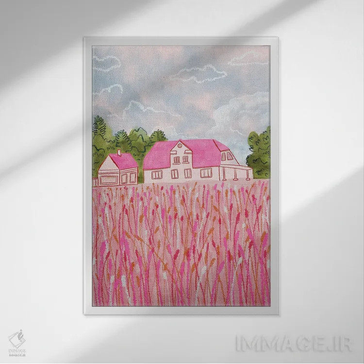 تابلو دکوراتیو خانه حومه شهر اثر کارتیکا پارامیتا - نمای قابدار سفید