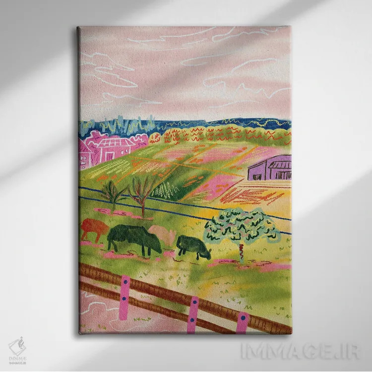 تابلو دکوراتیو محله سوئیسی اثر کارتیکا پارامیتا - نمای روبهرو روی دیوار