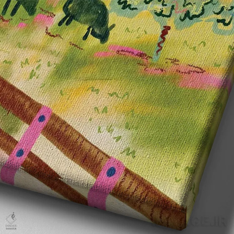 تابلو دکوراتیو محله سوئیسی اثر کارتیکا پارامیتا - نمای نزدیک بافت بوم