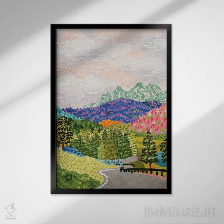 تابلو دکوراتیو آلپ دولومیت اثر کارتیکا پارامیتا - نمای قابدار مشکی