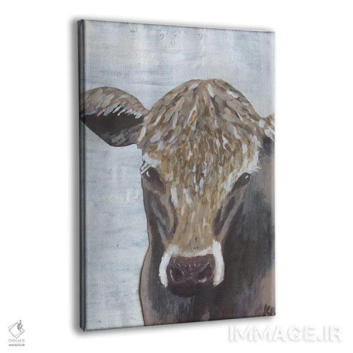 تابلو مدرن گاو قهوه ای اثر کاتلین برایان - نمای پرسپکتیو محصول