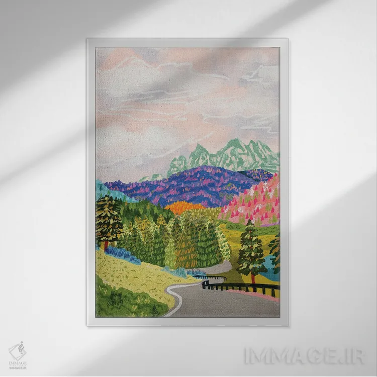 تابلو دکوراتیو آلپ دولومیت اثر کارتیکا پارامیتا - نمای قابدار سفید