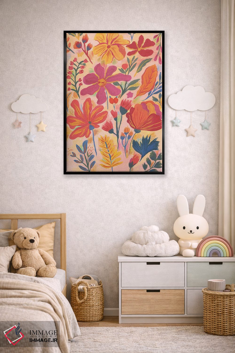 تابلو دکوراتیو گل های فانتزی اثر کارتیکا پارامیتا - D4B