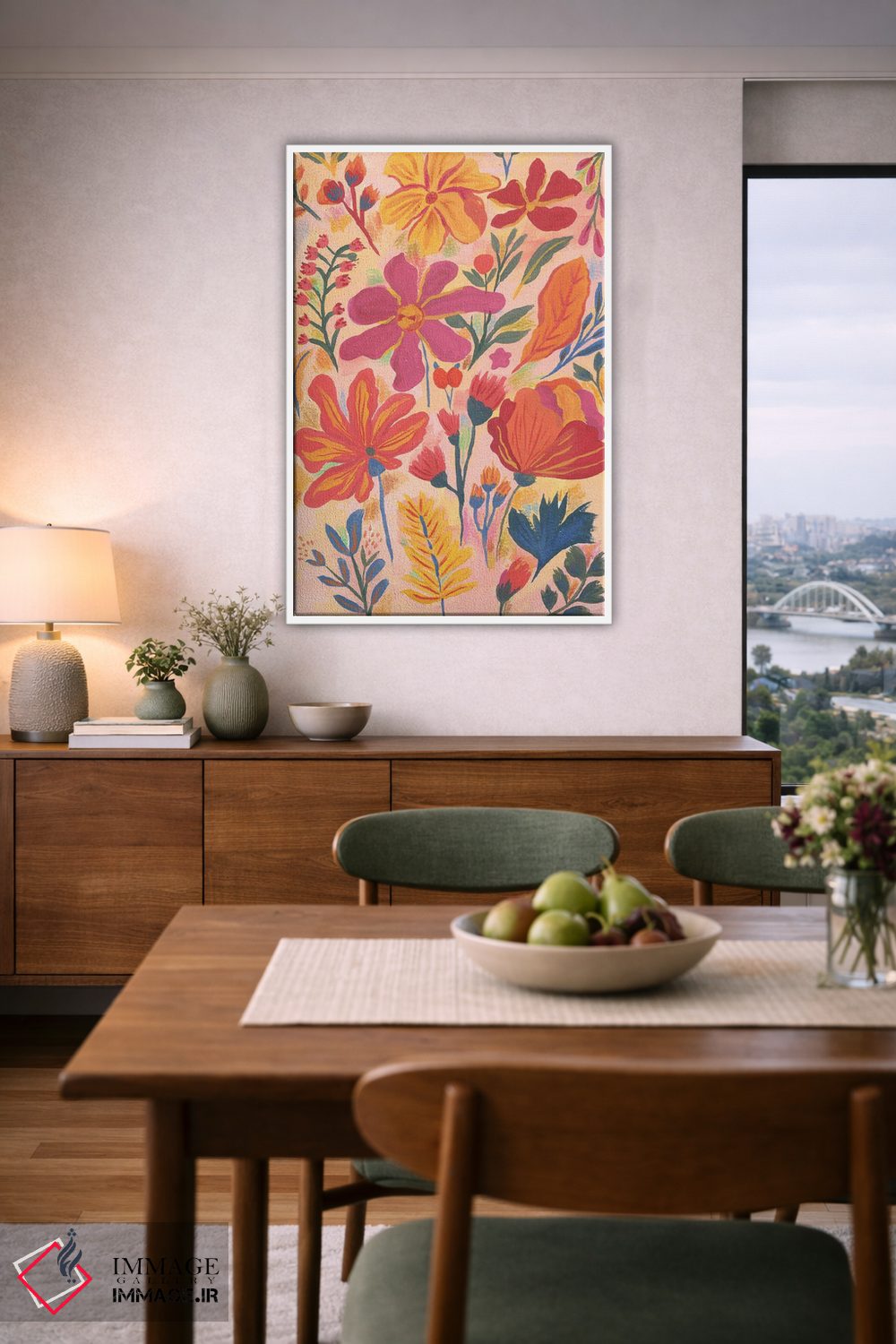 تابلو دکوراتیو گل های فانتزی اثر کارتیکا پارامیتا - D5W