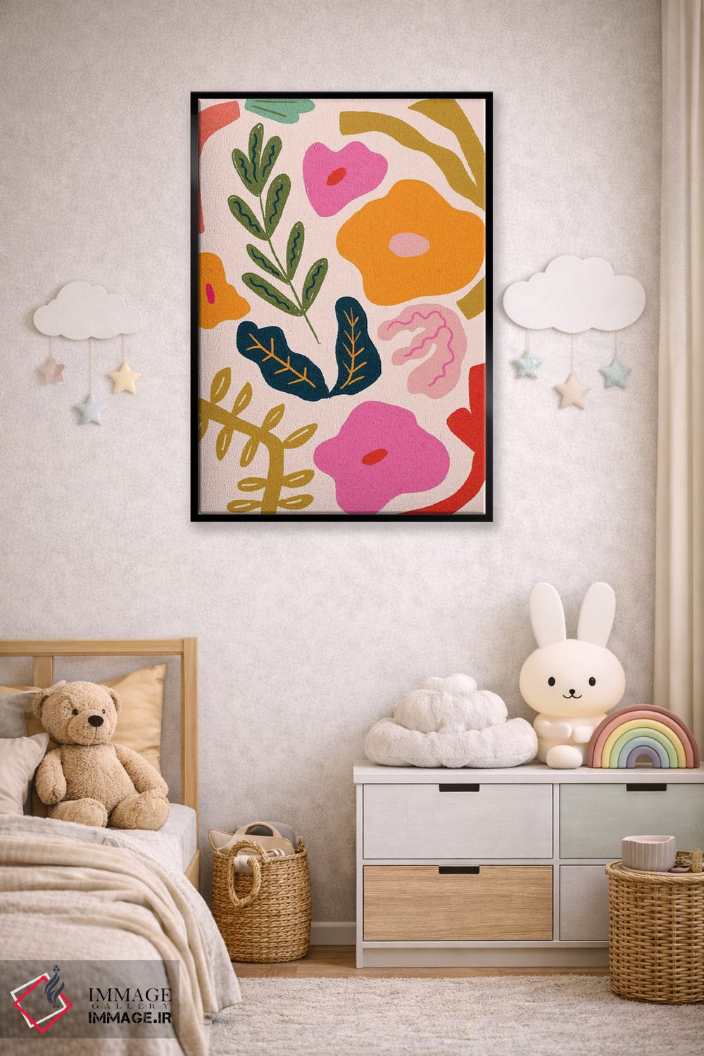 تابلو مینیمال گیاه شناسی انتزاعی رنگارنگ اثر کارتیکا پارامیتا - D6B
