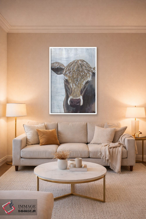 تابلو مدرن گاو قهوه ای اثر کاتلین برایان - D2W