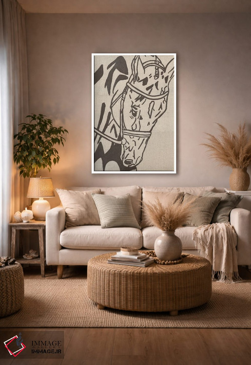 تابلو مینیمال اسب طراحی مزرعه اثر کاتلین برایان - D4W