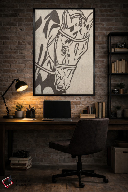 تابلو مینیمال اسب طراحی مزرعه اثر کاتلین برایان - D6B