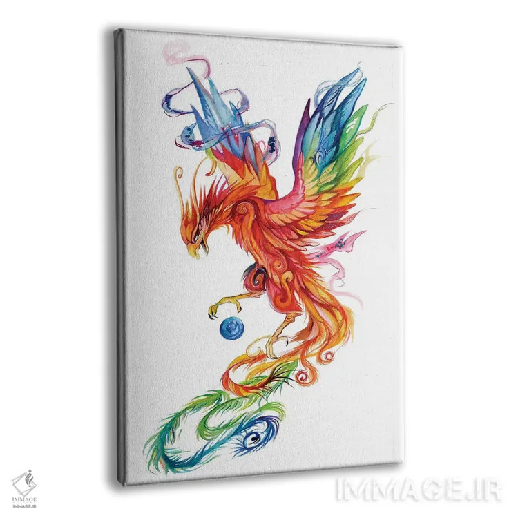 تابلو دکوراتیو ققنوس باشکوه اثر کتی لیپسکامب - نمای پرسپکتیو محصول