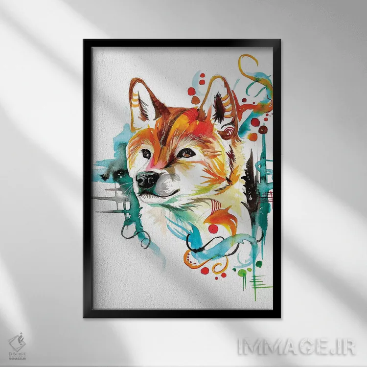 تابلو دکوراتیو شیبا اثر کتی لیپسکامب - نمای قابدار مشکی