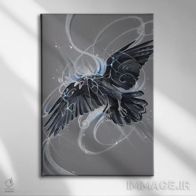 تابلو دکوراتیو کلاغ روح اثر کتی لیپسکامب - نمای روبهرو روی دیوار
