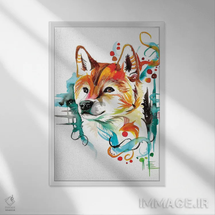 تابلو دکوراتیو شیبا اثر کتی لیپسکامب - نمای قابدار سفید