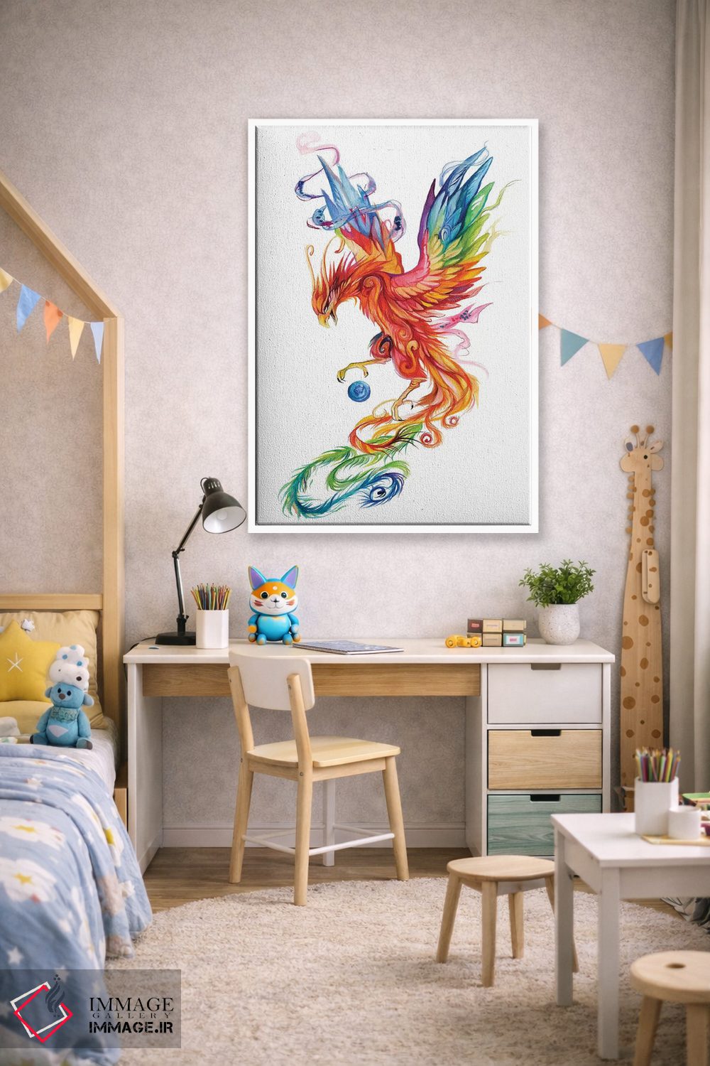 تابلو دکوراتیو ققنوس باشکوه اثر کتی لیپسکامب - D1W