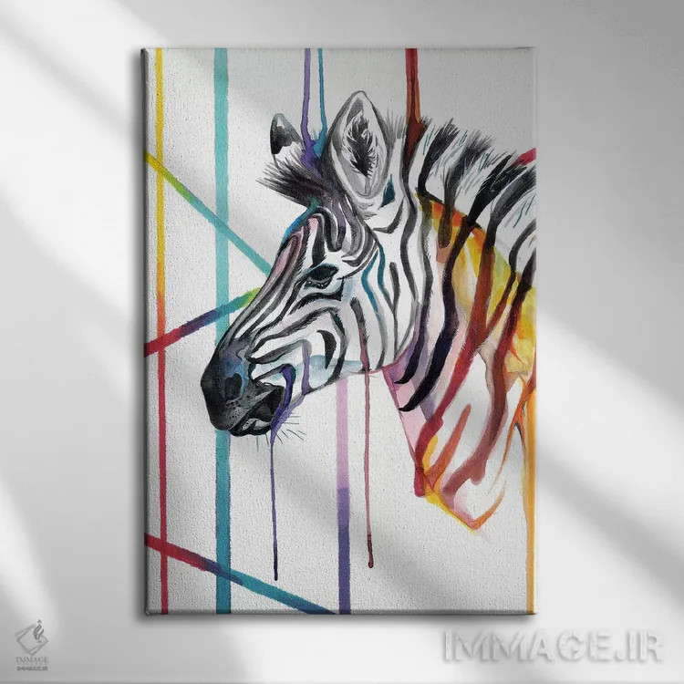 تابلو دکوراتیو گورخر اثر کتی لیپسکامب - نمای روبهرو روی دیوار