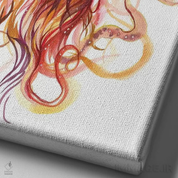 تابلو دکوراتیو گوزن و کلاغ اثر کتی لیپسکامب - نمای نزدیک بافت بوم