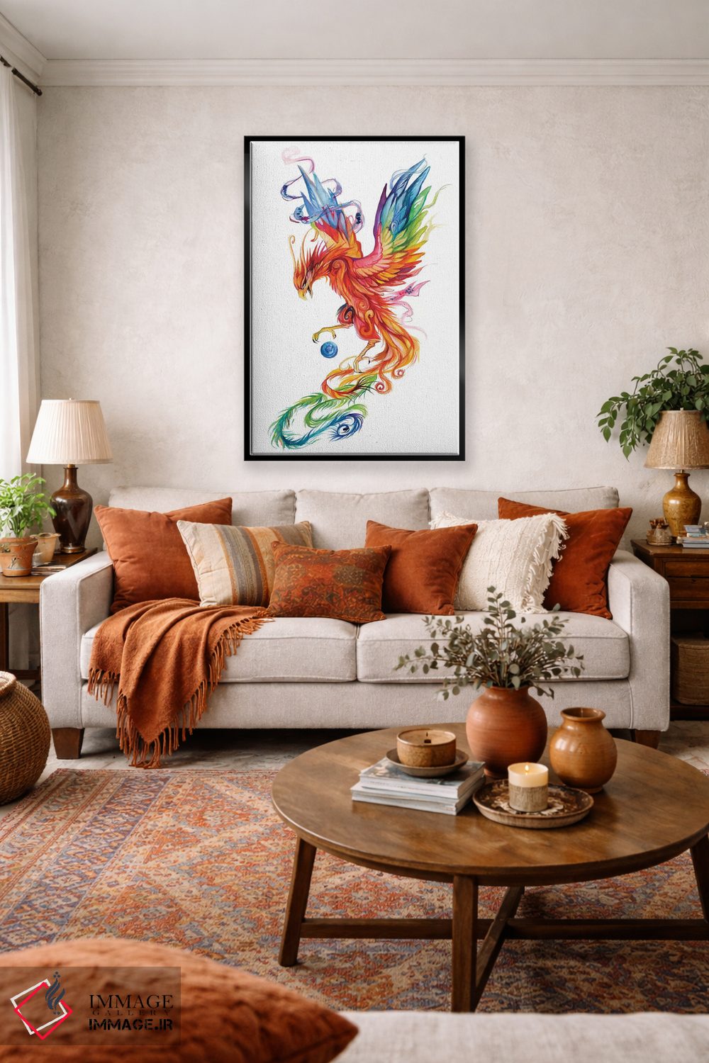 تابلو دکوراتیو ققنوس باشکوه اثر کتی لیپسکامب - D5B