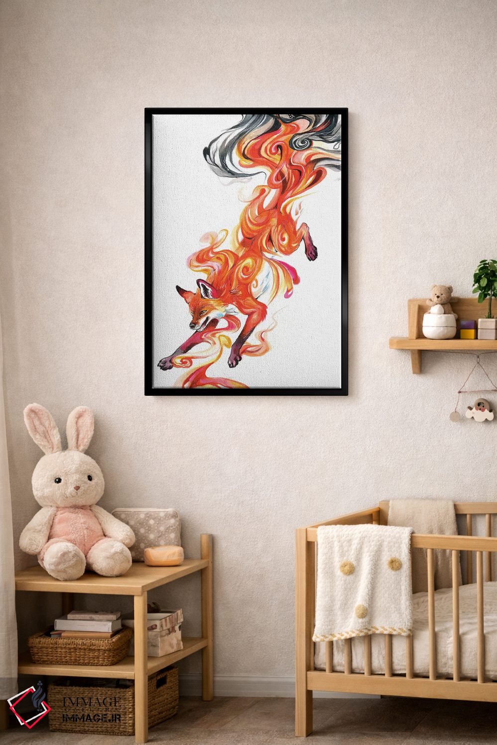 تابلو دکوراتیو روباه دودی اثر کتی لیپسکامب - D6B