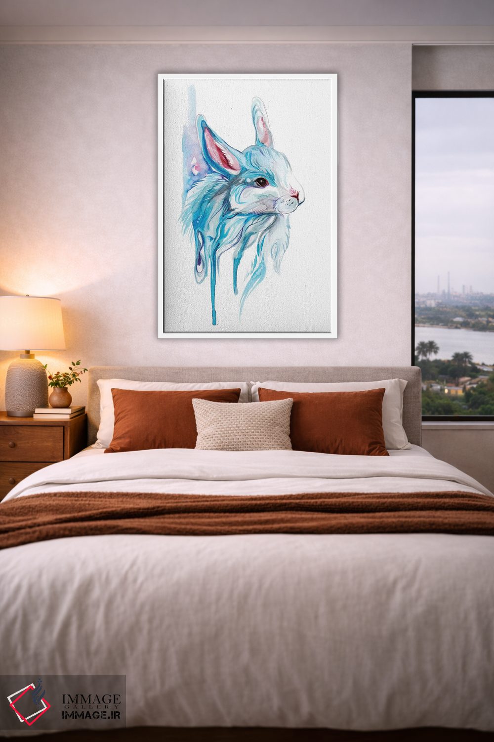 تابلو دکوراتیو خرگوش زمستانی اثر کتی لیپسکامب - D3W