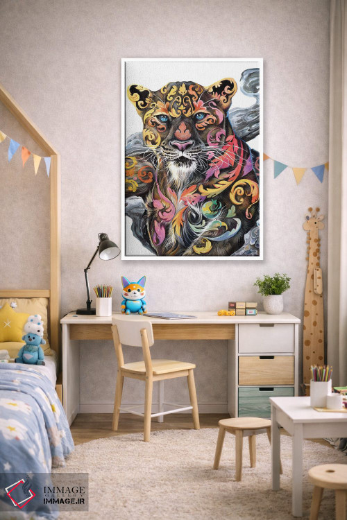 تابلو دکوراتیو یوزپلنگ زرین اثر کتی لیپسکامب - D1W